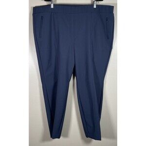 NWT Lane Bryant On The Go Pants PLUS 26 Ankle Mid-Rise Blue-Gray Pockets